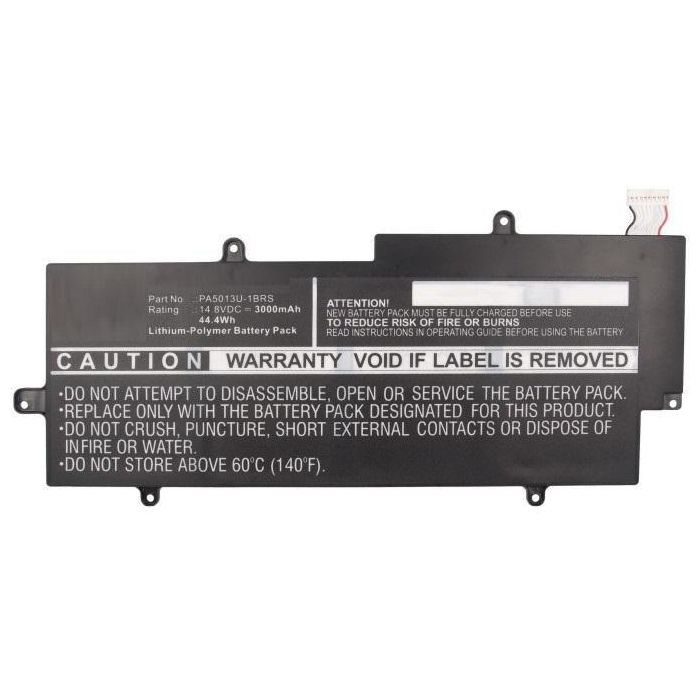 CoreParts Laptop Battery for Toshiba 44Wh Li-Pol 14.8V 3000mAh Black, Portege Z830, Portege Z830 Ultrabook, Portege Z830-10P, Portege Z830-BT83 2 CoreParts Laptop Battery for Toshiba 44Wh Li-Pol 14.8V 3000mAh Black, Portege Z830, Portege Z830 Ultrabook, Portege Z830-10P, Portege Z830-BT83 2