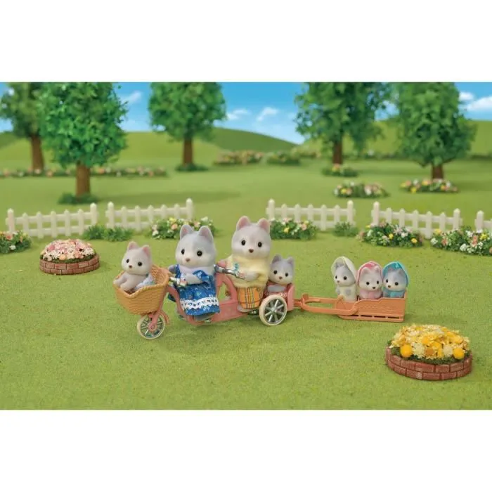 Sylvanian Families Familia Husky Mamá Papá Trillizos Muñecos Articulados con Ropa 2 Sylvanian Families Familia Husky Mamá Papá Trillizos Muñecos Articulados con Ropa 2