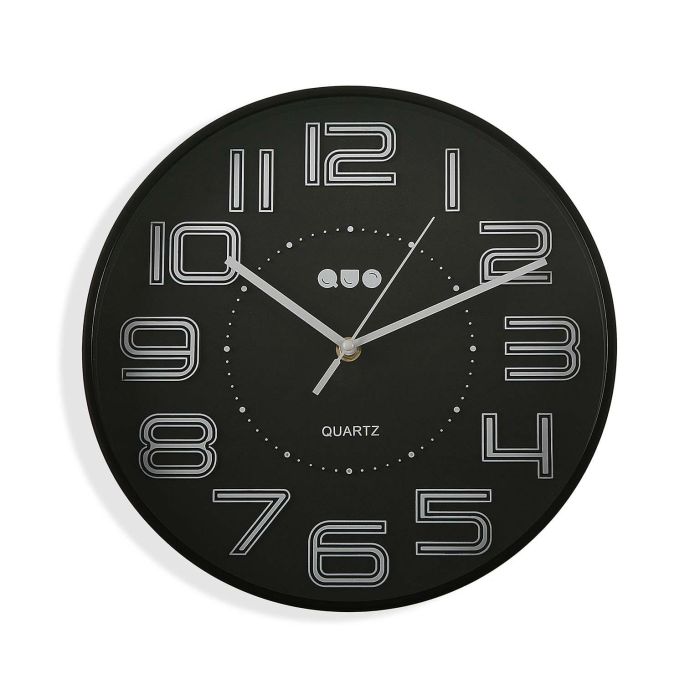 Reloj De Pared Negro 30Cm Dia. Versa (2 Unidades) Reloj De Pared Negro 30Cm Dia. Versa (2 Unidades)