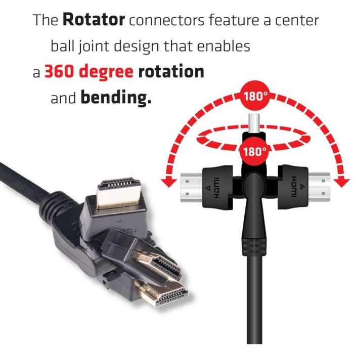 Club3D HDMI-Kabel A -> A 2.0 360° Drehbar 4K60Hz UHD 2 Meter retail 7 Club3D HDMI-Kabel A -> A 2.0 360° Drehbar 4K60Hz UHD 2 Meter retail 7