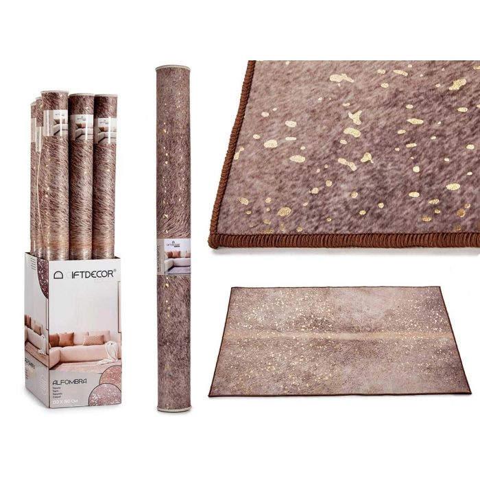 Alfombra Marrón 133x190 cm con manchas doradas - Giftdecor (9 Unidades) Alfombra Marrón 133x190 cm con manchas doradas - Giftdecor (9 Unidades)