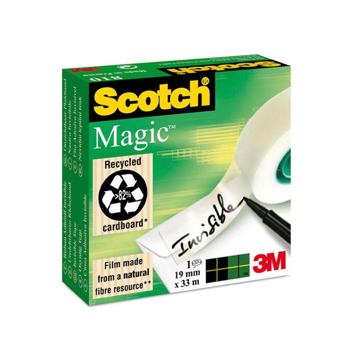 Cinta Adhesiva Scotch Magic Invisible 33 Mt X 19 mm Pack De 6 Unidades 1