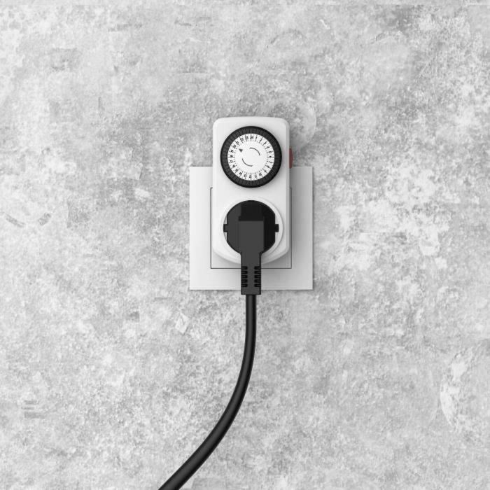 GAO 1719190947627 Juego de 2 Miniprogramadores Mecánicos Diarios, 3680W, 48 Programas, Blanco 5