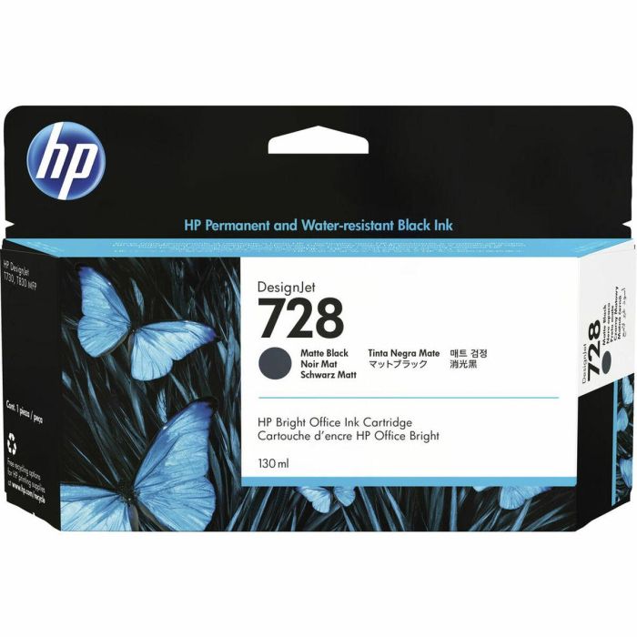 HP 728 Cartucho de Tinta Negro Mate 130 ml para DesignJet T730/T830