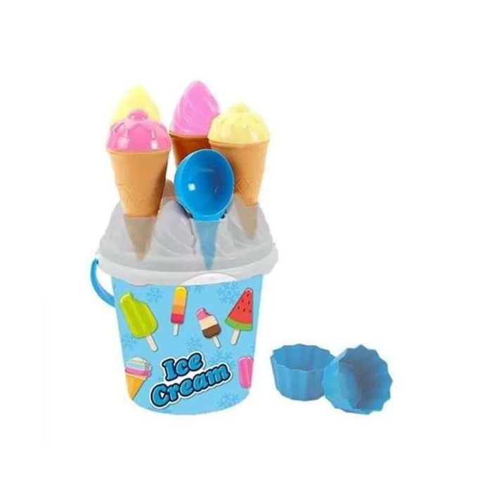 AVC Cubo Playa 18,5x15,5 cm Helados con Cucuruchos, Magdalenas y Palita de Plástico 1