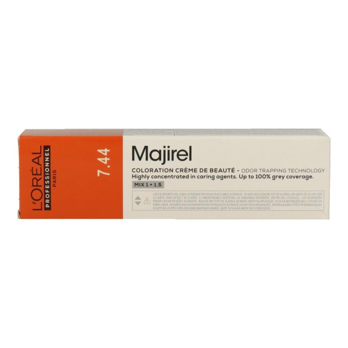 L'Oréal Majirel Tinte Permanente Cobrizo Intenso 7.44 60ml para Resultados Vibrantes y Cálidos