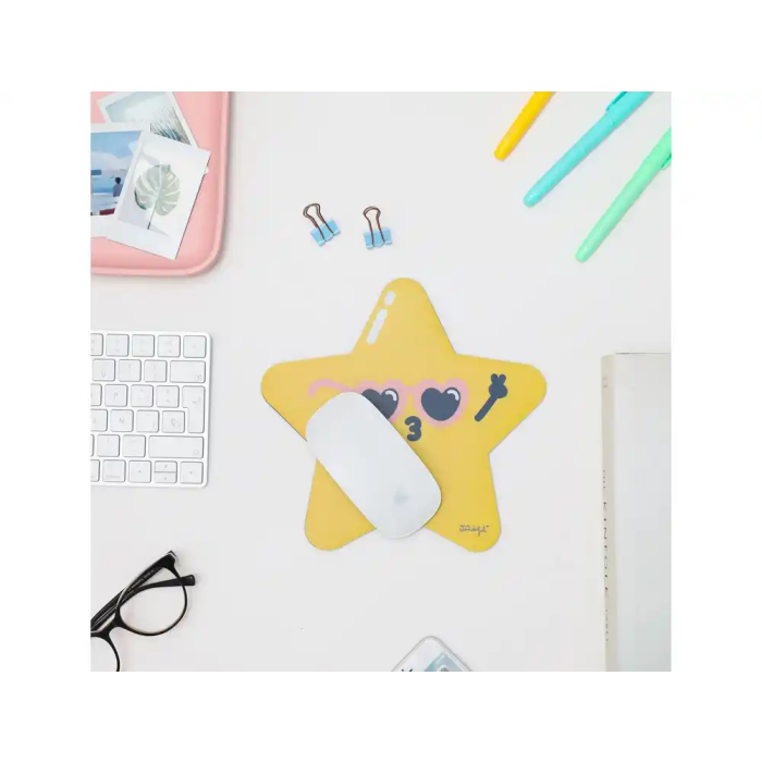 Wondee Alfombrilla de ratón Estrella Antideslizante de Goma 210x210 mm Control Preciso y Cómoda para Gaming y Trabajo 1