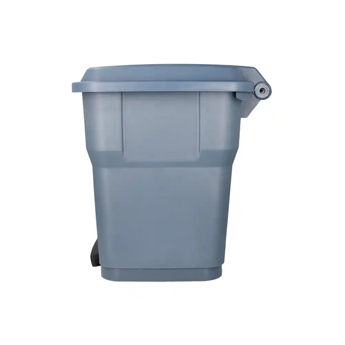 Q-connect Papelera Contenedor con Tapa y Pedal, 30 Litros, Gris, 395x395x420 mm 2