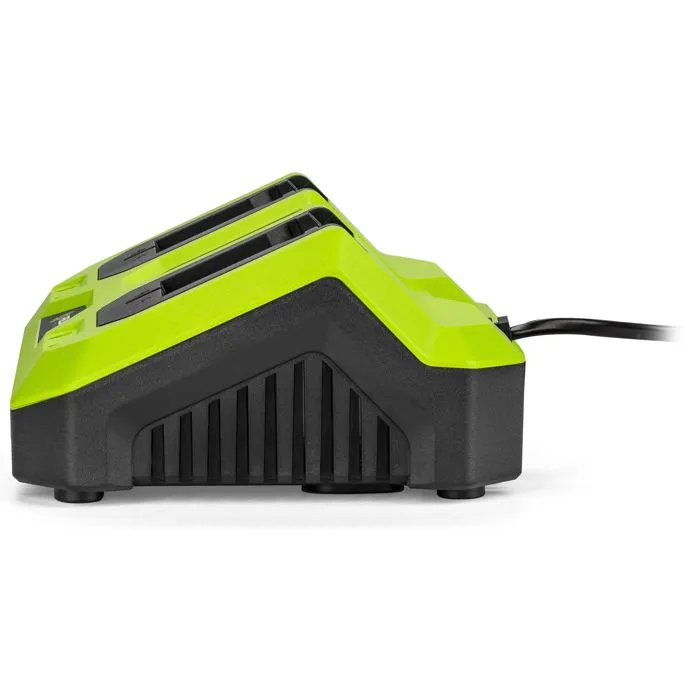 Fieldmann Cargador Doble FIE8590669303960 para Baterías de 20V, Carga Rápida 2Ah en 60 Minutos, Compatible con Baterías de 2Ah y 4Ah Fieldmann Cargador Doble FIE8590669303960 para Baterías de 20V, Carga Rápida 2Ah en 60 Minutos, Compatible con Baterías de 2Ah y 4Ah