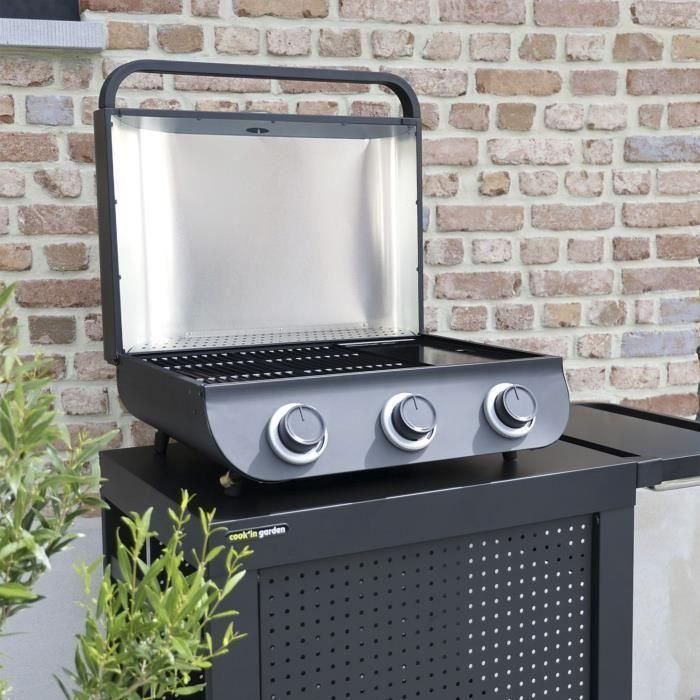 Barbacoa de gas - COOK'IN GARDEN - Flavo 60 - Independiente - 3 quemadores rectos de acero inoxidable - 8,4 kW - Encendido piezoeléctrico 1 Barbacoa de gas - COOK'IN GARDEN - Flavo 60 - Independiente - 3 quemadores rectos de acero inoxidable - 8,4 kW - Encendido piezoeléctrico 1