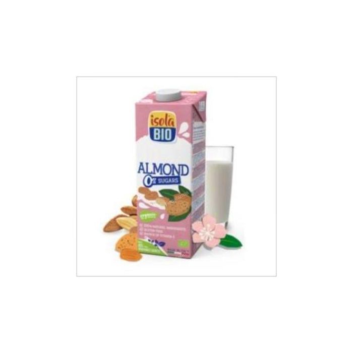 ISOLA Bebida Vegetal de Almendras Sin Azúcar Bio 1 Litro (Pack de 6 unidades) - Sin Lactosa, Sin Colesterol, Vitamina E