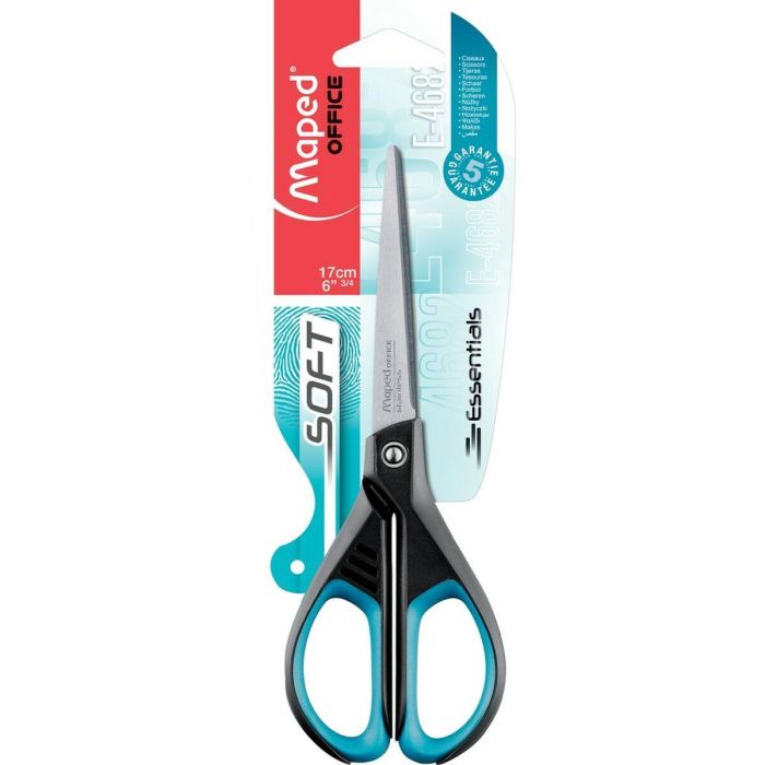 Tijeras Maped Essentials Soft E4682 Negro Azul Acero Inoxidable 17 cm (24 Unidades) 1