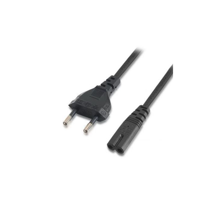 Aisens Cable de Alimentación Forma 8 CEE7/16 Macho a C7 Hembra 1.5M Negro