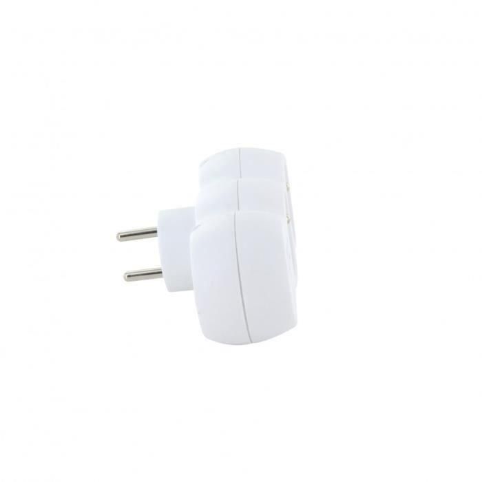 Chacon 47002 Lote 2 Dominó 2x16A con USB-A + USB-C Blanco Estándar Francés 3