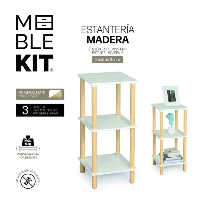 Inde Estanteria Madera Cuadrada 3 Niveles White 37.1 cm Alto x 35.9 cm Largo x 10 cm Ancho 3 Inde Estanteria Madera Cuadrada 3 Niveles White 37.1 cm Alto x 35.9 cm Largo x 10 cm Ancho 3