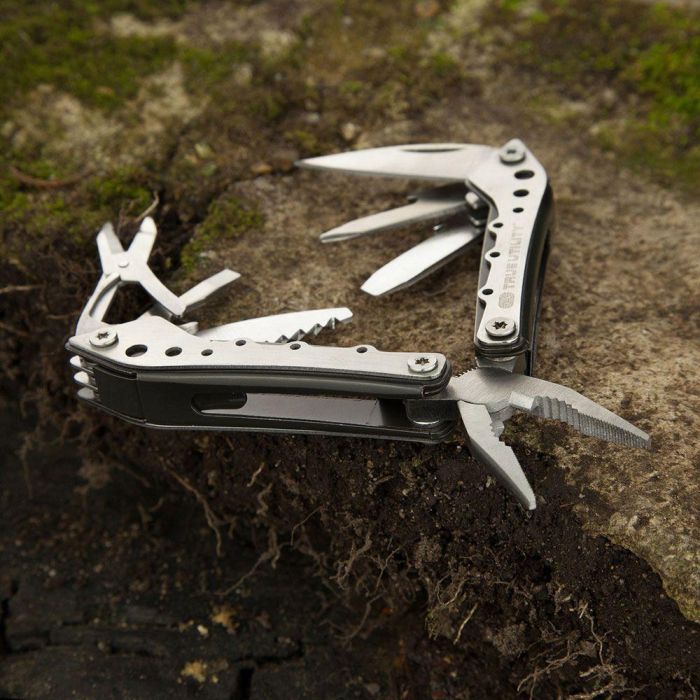 True Multiherramienta 10 en 1 de Acero Inoxidable con Tijeras, Cuchillo y Alicates 8