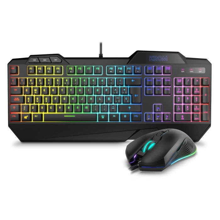 Teclado y Ratón Gaming Krom NXKROMKRSHRSP Negro Teclado y Ratón Gaming Krom NXKROMKRSHRSP Negro