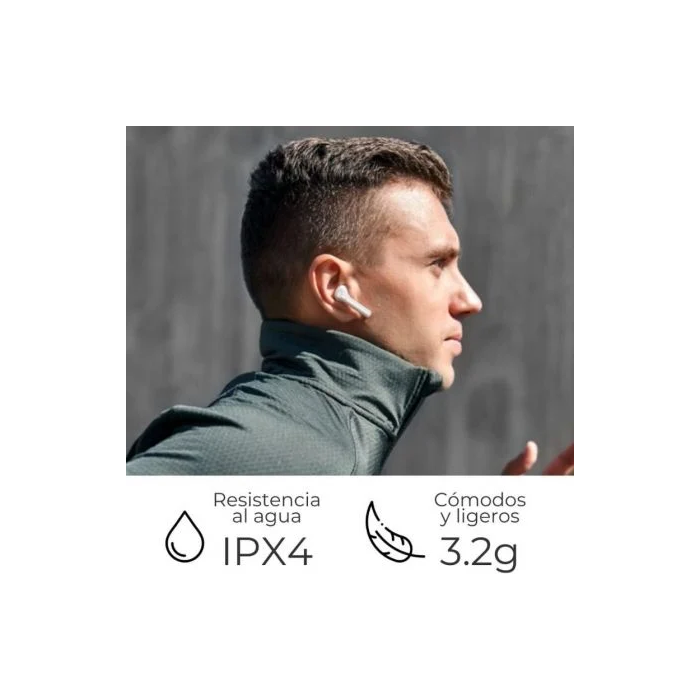 ZTE Auriculares Bluetooth Buds 2 EB64G-W Inalámbricos con Estuche de Carga y Autonomía de 25 Horas Blancos 3