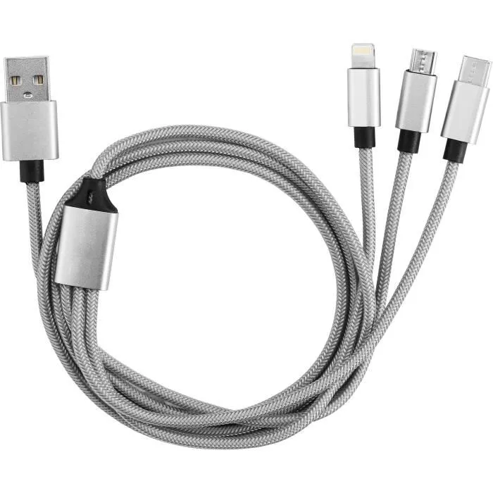 Gao Kit de Viaje 3 en 1 GAO4004282460701 - Cable de 1 m, Cargador de Pared y de Coche 3