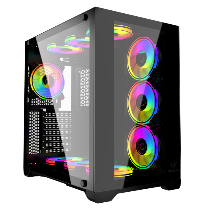 Phoenix Caja PC Gaming Zephyr Cubo - Torre ATX con Cristal Templado, Alto Airflow y Soporte GPU 380mm 5 Phoenix Caja PC Gaming Zephyr Cubo - Torre ATX con Cristal Templado, Alto Airflow y Soporte GPU 380mm 5