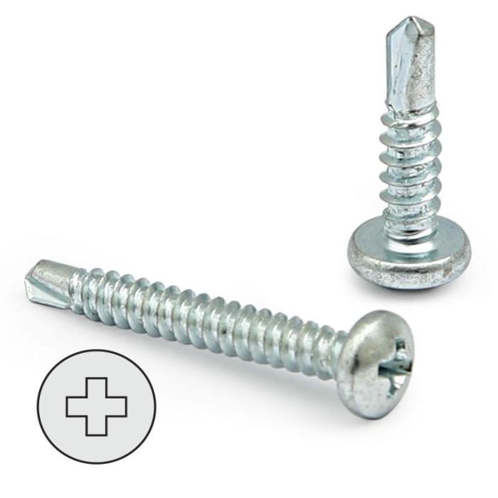 DUVER Tornillo Broca Rosca Chapa Cabeza Redonda Larga R/Chapa 16Mm Ø Rosca Chapa 3.5Mm (Set de 500)