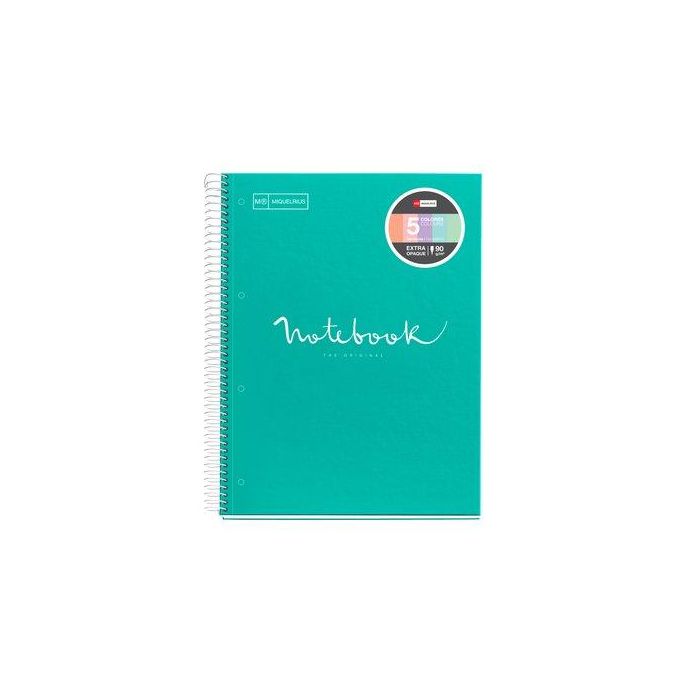 Bloc Miquelrius Emotions Notebook 5 Micro.Tapa Extra A4 120H 90G Cuadric.5X5 Turquesa 5 unidades