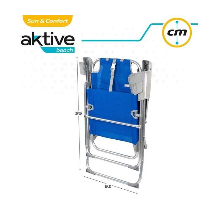 Silla playa pegable aluminio mochila 47x63x99 cm con cojin y bolsa. 7 Silla playa pegable aluminio mochila 47x63x99 cm con cojin y bolsa. 7