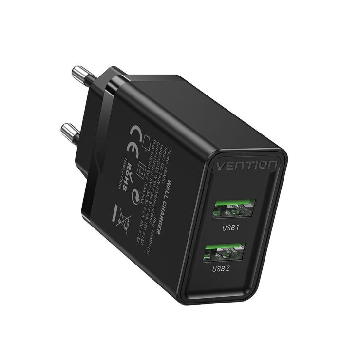 Cargador de Pared Vention FBAB0-EU Negro 18 W