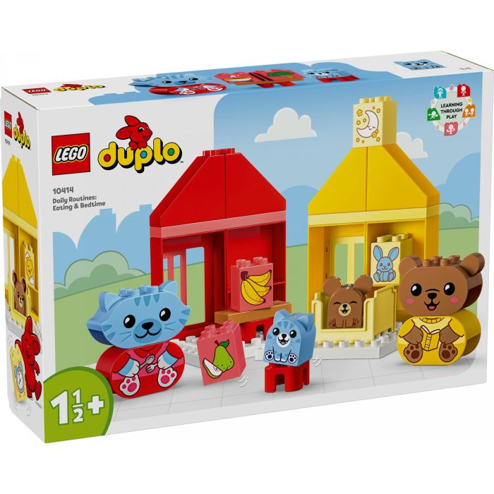 LEGO 10414 DUPLO My First: Mis Rituales Diarios - Hora de Comer y Dormir, Juguete Social con 4 Figuras de Animales 8