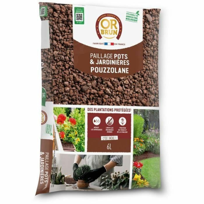 Or Brun OBRPPOU6U Mulch de Puzolana BROWN GOLD 6L para Protección de Plantas Or Brun OBRPPOU6U Mulch de Puzolana BROWN GOLD 6L para Protección de Plantas