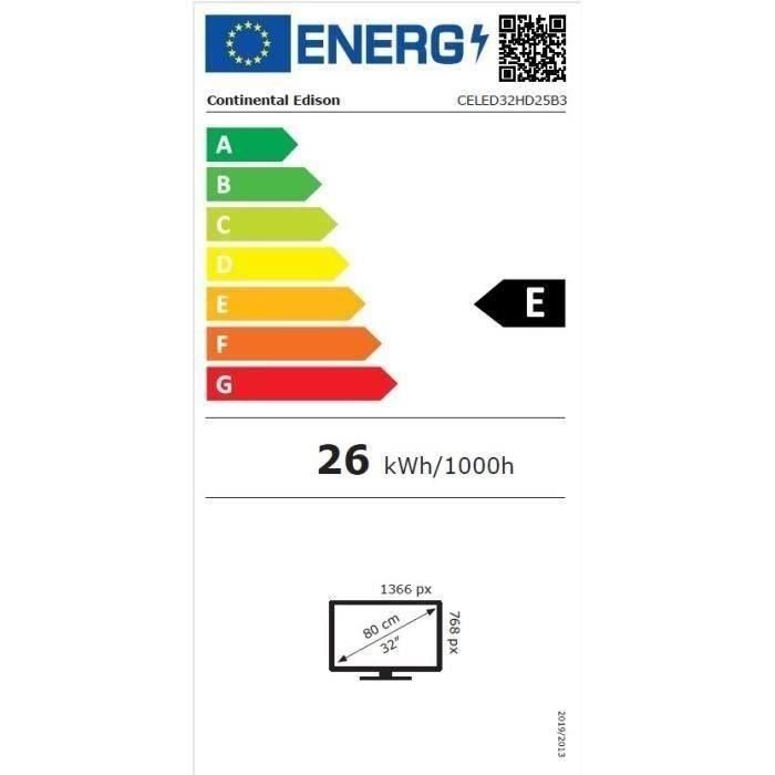Televisor LED Continental Edison CELED32HD25B3 HD 32" (80 cm) 2 HDMI, 1 USB Negro 3 Televisor LED Continental Edison CELED32HD25B3 HD 32" (80 cm) 2 HDMI, 1 USB Negro 3