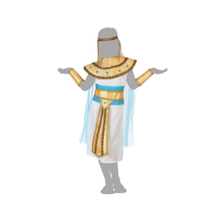 Disfraz Egipcia Niña Infantil Dorado 5-6 Años Reina Cleopatra Antiguo Egipto Vestido Blanco