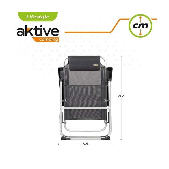Silla camping aluminio reclinable 5 posiciones 44x55x101cm 15 Silla camping aluminio reclinable 5 posiciones 44x55x101cm 15