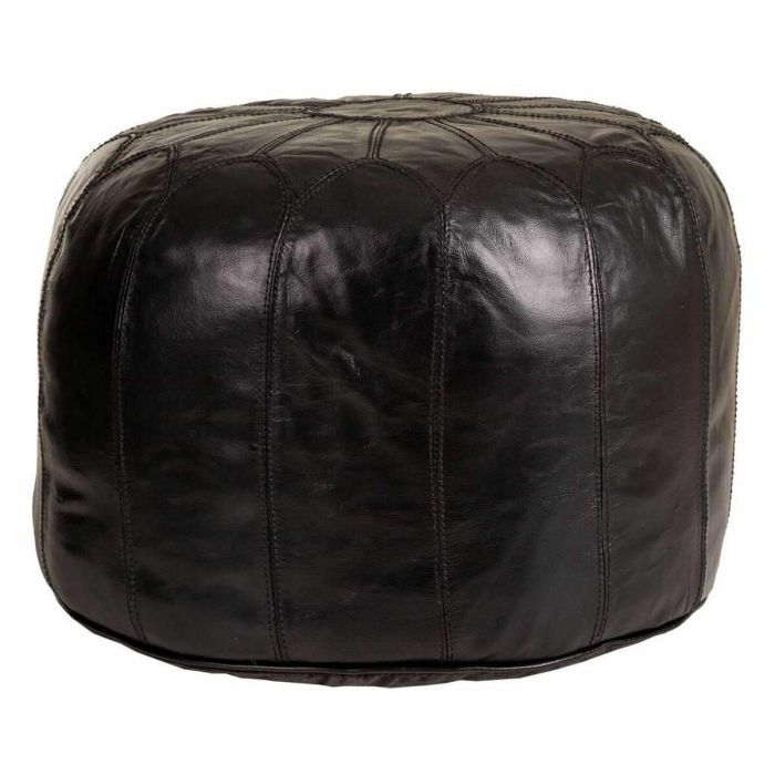 Puff Alexandra House Living Negro Cuero 48 x 35 x 48 cm