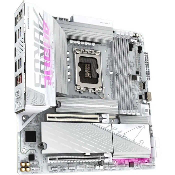 Gigabyte B860M AORUS ELITE WF6E ICE Placa base Intel B860 LGA 1851 DDR5 Wi-Fi 6E Micro ATX 2