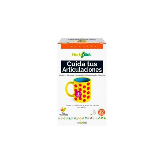 Herbodiet Infusión Cuida Tus Articulaciones con Jengibre, Cúrcuma y Harpagofito, 20 Filtros