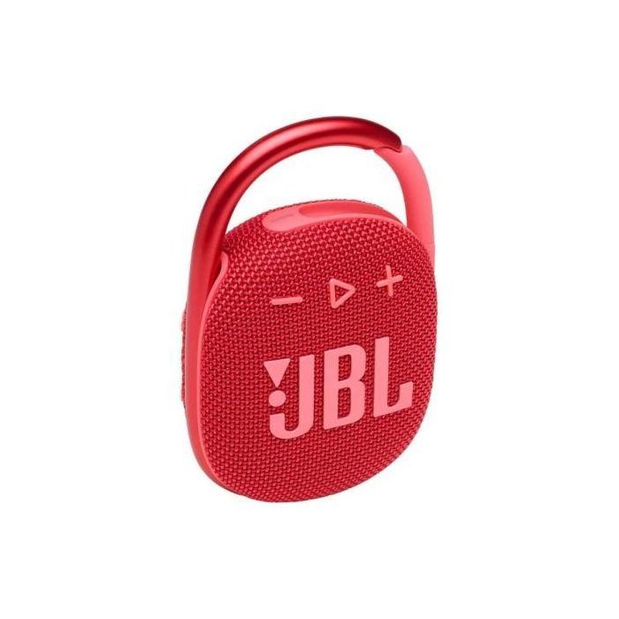 JBL JBLCLIP4RED Altavoz Bluetooth Portátil Clip 4 con Mosquetón, Resistente al Agua y Polvo, 10h Batería, 5W, Rojo