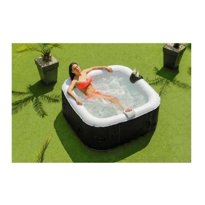 SUN SPA Spa hinchable cuadrado laminado - 4 personas - 1.55 x H 0.65 m 3