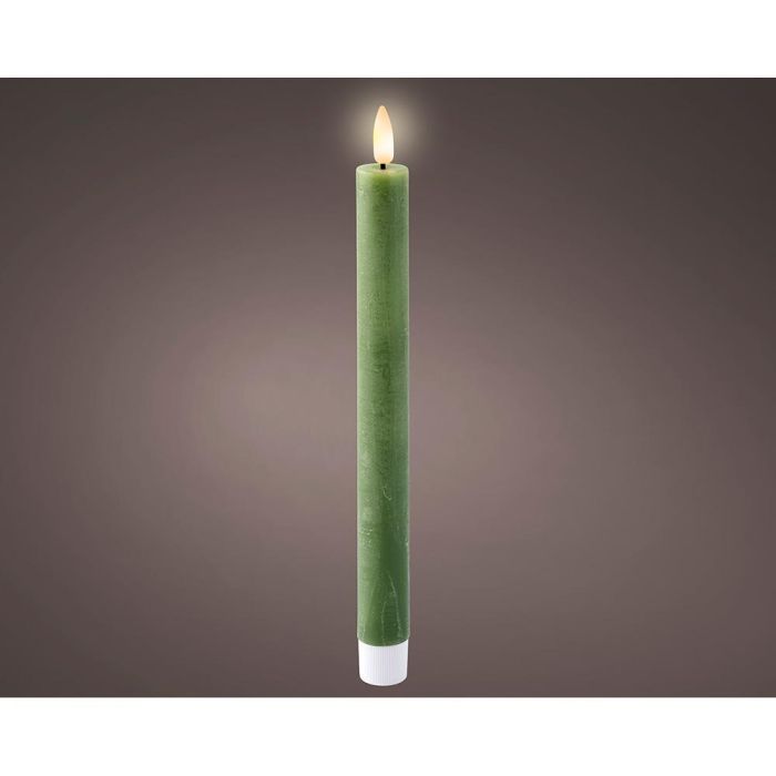 Vela de cera led color verde ø2,20 x 24,50 cm, 2 unidades 0 Vela de cera led color verde ø2,20 x 24,50 cm, 2 unidades 0