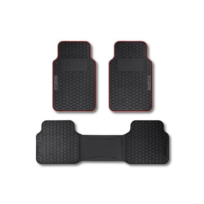 Set de Alfombrillas para Coche Sparco SPCF500RD Negro/Rojo Negro Rojo (3 pcs) 1