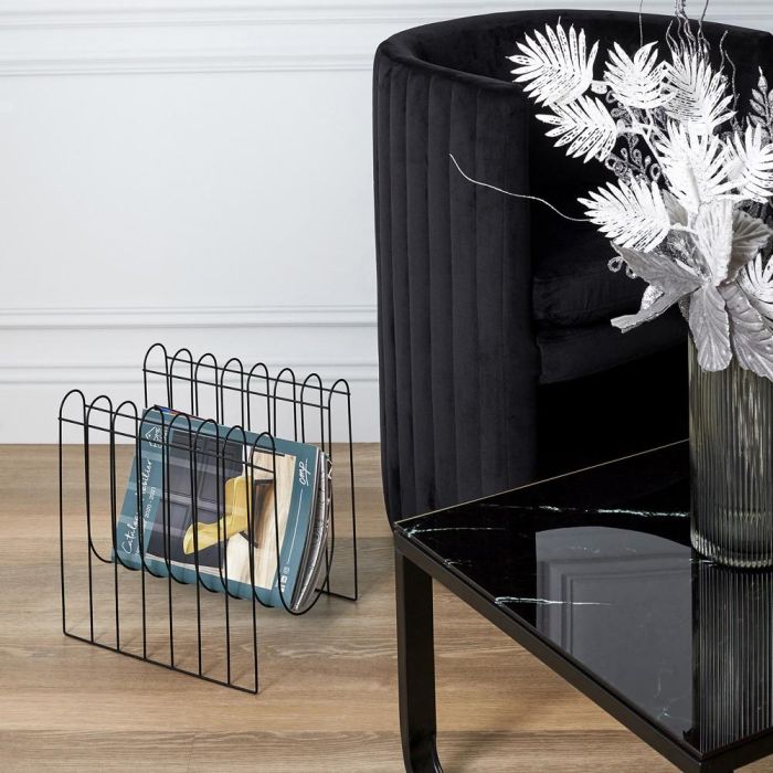 Home Deco Factory Revistero De Alambre Negro 32x26x33 cm 4