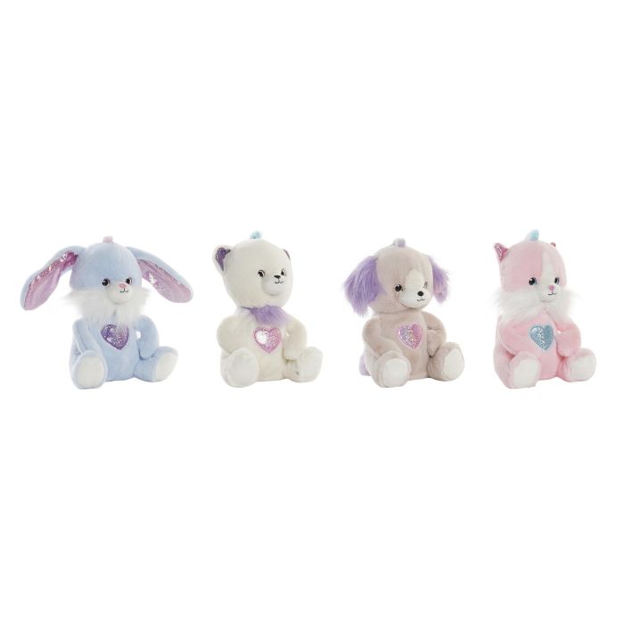 DKD Home Decor Peluche Niños Animales Poliéster Surtido 14x14x20 cm - Pack 8 Unidades