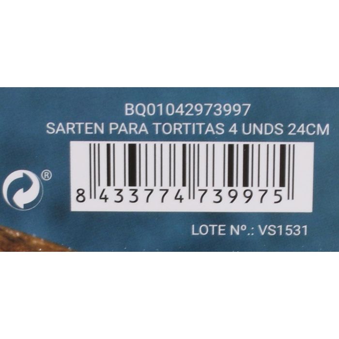 Sartén para tortitas Quttin 24 cm, 4 unidades (6 Unidades) 12 Sartén para tortitas Quttin 24 cm, 4 unidades (6 Unidades) 12