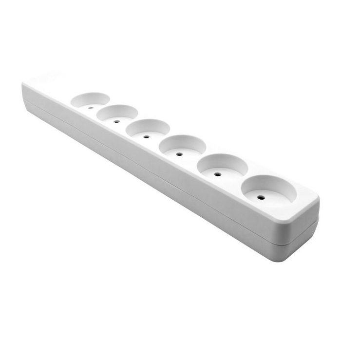 MicroConnect Open-end Danish 6-way power strip, white MicroConnect Open-end Danish 6-way power strip, white