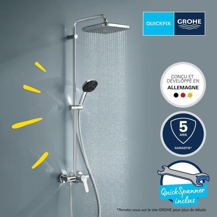 Columna de ducha con mezclador monomando - Ahorro de agua - GROHE Vitalio Comfort 250 - Cromo - 26985001 4