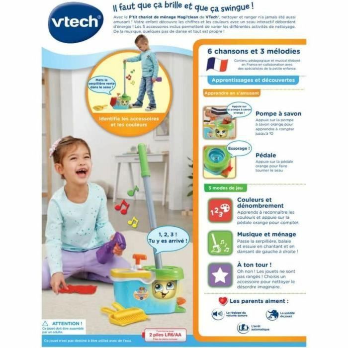 Set de Limpieza Vtech Little Magi'clean Cleaning Trolley Juguetes 2