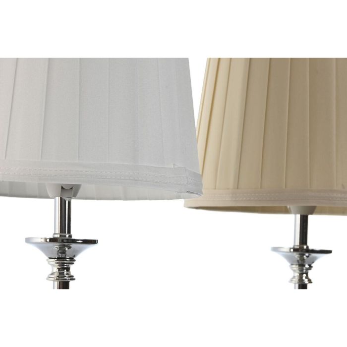 DKD Home Decor Lámpara de Sobremesa Tradicional Blanco Beige Pack 2 Unidades E14 25W Metal Acrílico y Plafón Tela Alto 46 cm 4 DKD Home Decor Lámpara de Sobremesa Tradicional Blanco Beige Pack 2 Unidades E14 25W Metal Acrílico y Plafón Tela Alto 46 cm 4