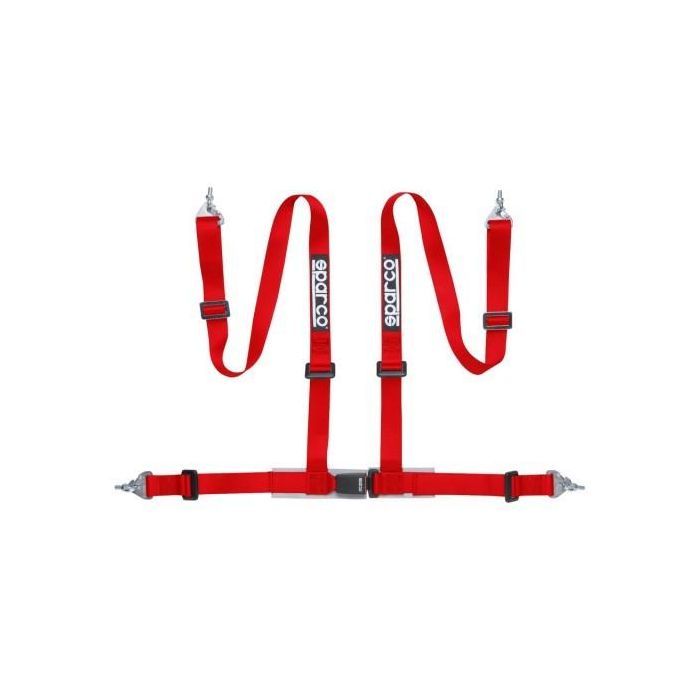 Sparco S04604BM1RS Arnés de Seguridad Deportivo 4 Puntos 2 Pulgadas Homologado ECE Carretera Montaje Ganchos