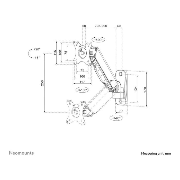 Soporte TV Neomounts WL70-440BL11 17" 32" 9 kg 9 Soporte TV Neomounts WL70-440BL11 17" 32" 9 kg 9
