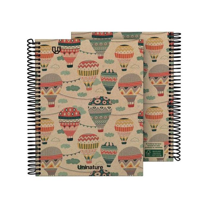 Grafoplás Cuaderno Espiral A5 80H 4x4 90 gr Kraft Y Cartón Reciclado Uninature Capadocia Grafoplás Cuaderno Espiral A5 80H 4x4 90 gr Kraft Y Cartón Reciclado Uninature Capadocia